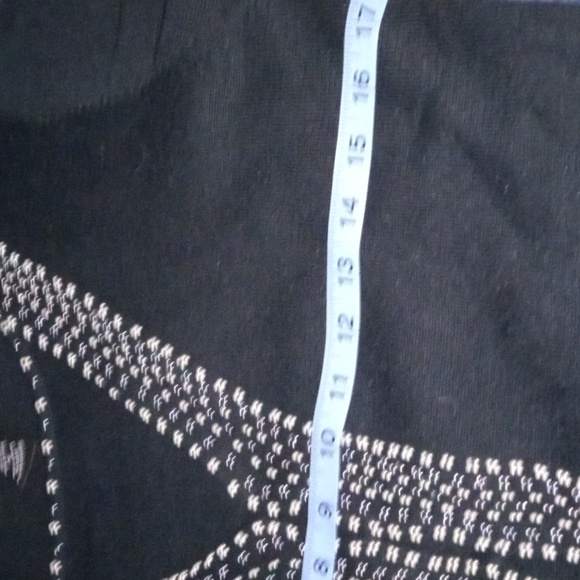 Med black top with faux sweater with hook/eye, beaded, flawless, versattile.. - Picture 7 of 8